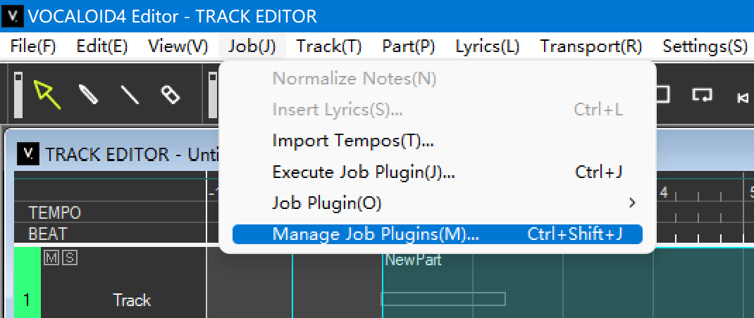 open the Job Plugin Manager window