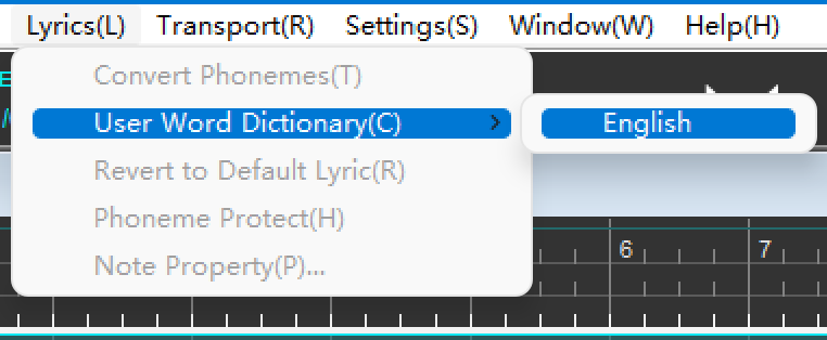 open the User Word Dictionary window