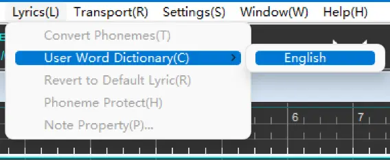 open the User Word Dictionary window